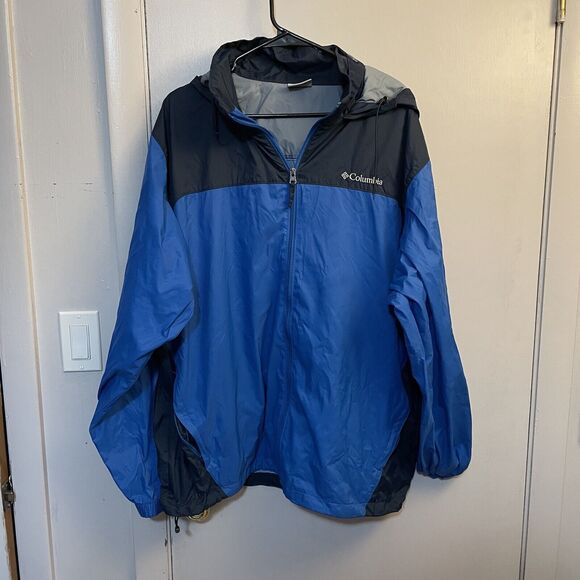 Columbia Glennraker Lake Rain Blue Waterproof Windbreaker Jacket Size XL - Picture 1 of 8